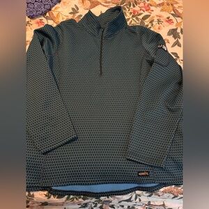 Kerrits Black and Blue Patterned fleece quarter zip